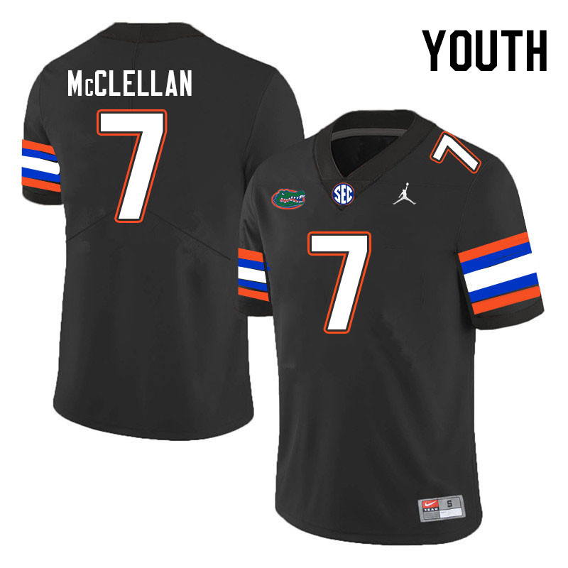 Youth #7 Chris McClellan Florida Gators College Football Jerseys Stitched-Black